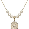 Saint Claude de la Colombiere Crystal Necklace | 3/4 inch | 6mm Beads   14kt Gold Filled