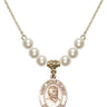 Saint Peter Claver Crystal Necklace | 3/4 inch | 6mm Beads   14kt Gold Filled