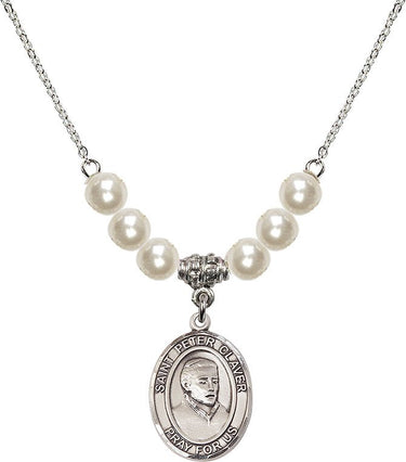 Saint Peter Claver Crystal Necklace | 3/4 inch | 6mm Beads | N31-8442