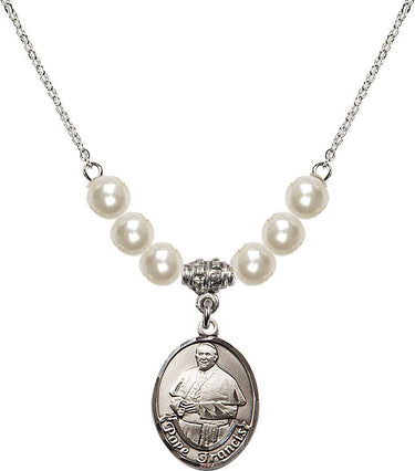 Pope Francis Crystal Necklace | 3/4 inch | 6mm Beads | N31-8451