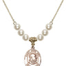 Saint Pope John XXIII Crystal Necklace | 3/4 inch | 6mm Beads   14kt Gold Filled