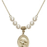 Saint Christopher Crystal Necklace | 3/4 inch | 6mm Beads   14kt Gold Filled
