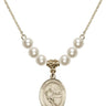 Saint Christopher Crystal Necklace | 3/4 inch | 6mm Beads   14kt Gold Filled