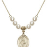 Saint Christopher Crystal Necklace | 3/4 inch | 6mm Beads   14kt Gold Filled