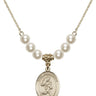 Saint Christopher Crystal Necklace | 3/4 inch | 6mm Beads   14kt Gold Filled