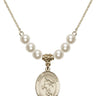Saint Christopher Crystal Necklace | 3/4 inch | 6mm Beads   14kt Gold Filled