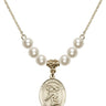 Saint Christopher Crystal Necklace | 3/4 inch | 6mm Beads   14kt Gold Filled