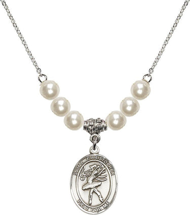 St. Christopher Dance Crystal Necklace | 3/4 inch | 6mm Beads | N31-8512
