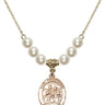 Saint Christopher Crystal Necklace | 3/4 inch | 6mm Beads   14kt Gold Filled