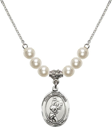 Saint Sebastian Sebastian/Softball Crystal Necklace | 3/4 inch | N31-8607