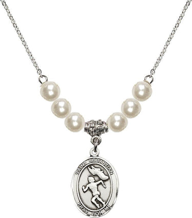 St. Sebastian Track & Field Women Crystal Necklace | 3/4 inch