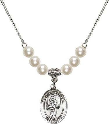 Guardian Angel Baseball Crystal Necklace | 3/4 inch | 6mm Beads | N31-8700