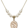 Guardian Angel Crystal Necklace | 3/4 inch | 6mm Beads   14kt Gold Filled