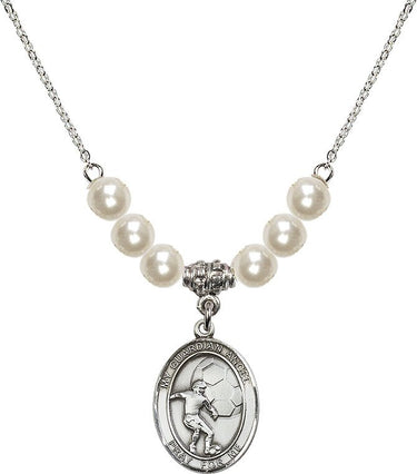 Guardian Angel Soccer Crystal Necklace | 3/4 inch | 6mm Beads | N31-8703