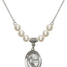 Guardian Angel Crystal Necklace | 3/4 inch | 6mm Beads   Sterling Silver