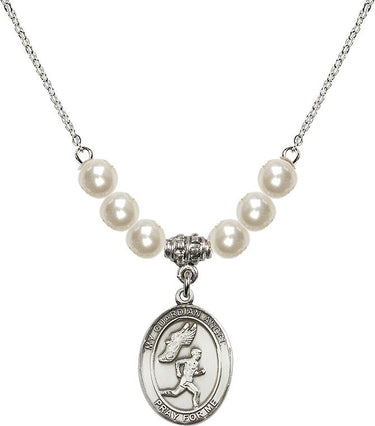 Guardian Angel Track & Field Men Crystal Necklace | 3/4 inch | N31-8709