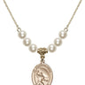 Guardian Angel Crystal Necklace | 3/4 inch | 6mm Beads   14kt Gold Filled