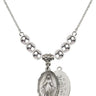 Miraculous Medal Crystal Necklace | 3/4 inch | 6mm Beads   Sterling Silver