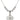 Four Way Medal Crystal Necklace | 1 inch | 6mm Beads   Sterling Silver