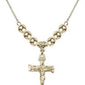 Crucifix Crystal Necklace | 1 inch | 6mm Beads   14kt Gold Filled