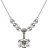 Chastity Crystal Necklace | 5/8 inch | 6mm Beads   Sterling Silver