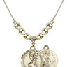 Saint Christopher Crystal Necklace | 7/8 inch | 6mm Beads   14kt Gold Filled