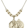 Saint Christopher Crystal Necklace | 7/8 inch | 6mm Beads   14kt Gold Filled