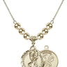 Saint Christopher Crystal Necklace | 7/8 inch | 6mm Beads   14kt Gold Filled