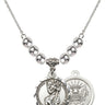 Saint Christopher Crystal Necklace | 7/8 inch | 6mm Beads   Sterling Silver