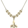 Fleur de Lis Crystal Necklace | 3/4 inch | 6mm Beads   14kt Gold Filled