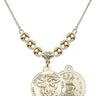 Saint Michael the Archangel Crystal Necklace | 7/8 inch | 6mm Beads   14kt Gold Filled