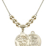 Saint Michael the Archangel Crystal Necklace | 7/8 inch | 6mm Beads   14kt Gold Filled