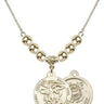 Saint Michael the Archangel Crystal Necklace | 7/8 inch | 6mm Beads   14kt Gold Filled