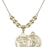 Saint Michael the Archangel Crystal Necklace | 7/8 inch | 6mm Beads   14kt Gold Filled