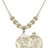 Saint Michael the Archangel Crystal Necklace | 7/8 inch | 6mm Beads   14kt Gold Filled