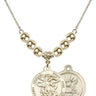 Saint Michael the Archangel Crystal Necklace | 7/8 inch | 6mm Beads   14kt Gold Filled