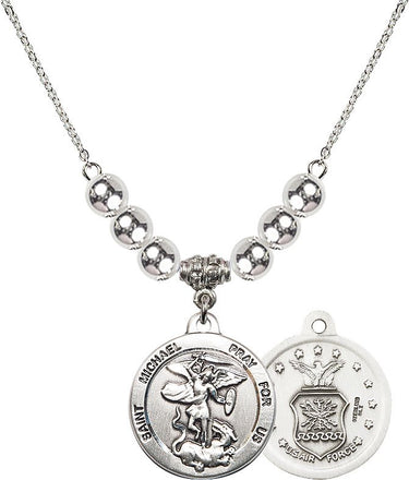 Saint Michael the Archangel Air Force Crystal Necklace | 7/8 inch