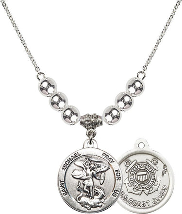 Saint Michael the Archangel Coast Guard Crystal Necklace