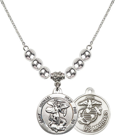 Saint Michael the Archangel Marines Crystal Necklace | 7/8 inch