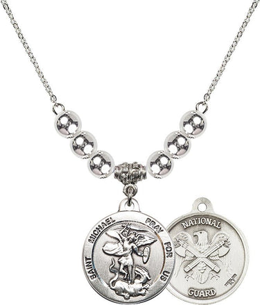 Saint Michael the Archangel Nat'l Guard Crystal Necklace