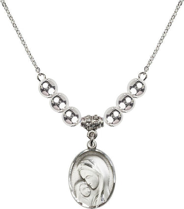 Madonna & Child Crystal Necklace | 3/4 inch | 6mm Beads