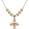 Crucifix Crystal Necklace | 1 inch | 6mm Beads   14kt Gold Filled