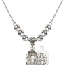 Miraculous Medal Crystal Necklace | 3/4 inch | 6mm Beads   Sterling Silver