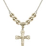 Crucifix Crystal Necklace | 1 1/8 inch | 6mm Beads   14kt Gold Filled