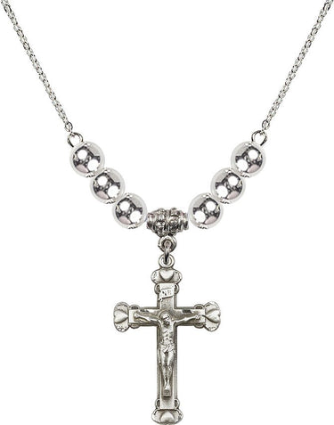 Crucifix Crystal Necklace | 1 1/8 inch | 6mm Beads | N32-0620