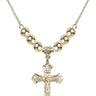 Crucifix Crystal Necklace | 1 1/8 inch | 6mm Beads   14kt Gold Filled