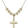 Crucifix Crystal Necklace | 1 1/8 inch | 6mm Beads   14kt Gold Filled