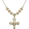 Crucifix Crystal Necklace | 1 1/4 inch | 6mm Beads   14kt Gold Filled