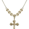 Crucifix Crystal Necklace | 1 inch | 6mm Beads   14kt Gold Filled
