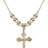 Crucifix Crystal Necklace | 1 1/8 inch | 6mm Beads   14kt Gold Filled